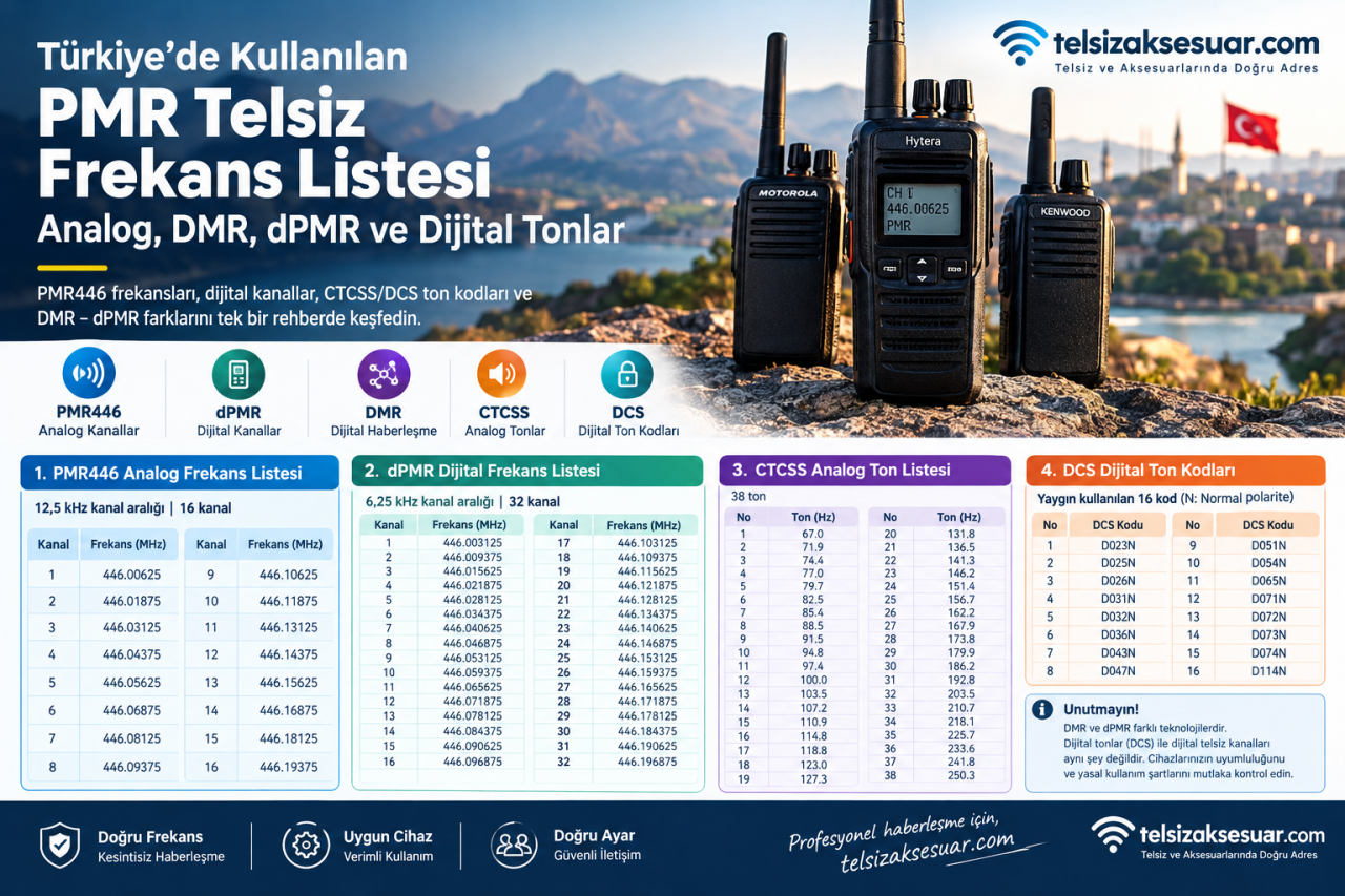 Türkiyede Kullanılan PMR Telsiz Frekans Listesi Nelerdir?