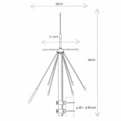 ﻿Diamond D-3000N Discone  Geniş Band Sabit Anten