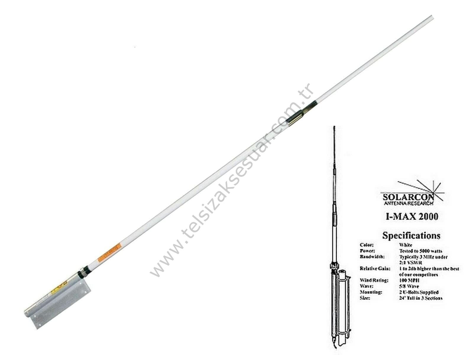 SOLARCON MAX-2000 (IMAX-2000) 26-28 MHz BASE VERTICAL ANTENNA  I CB Çatı Anteni