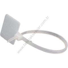 Kablo Bağı  -  Etiketli Cırt Kelepçe  -  100 mm  Kablo Bağı  -  120 Adet  -  10 cm Etiketli Beyaz Cırt