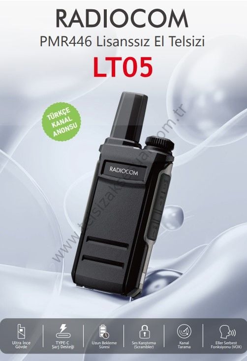 RADIOCOM LT05 PMR446 LİSANSSIZ EL TELSİZİ
