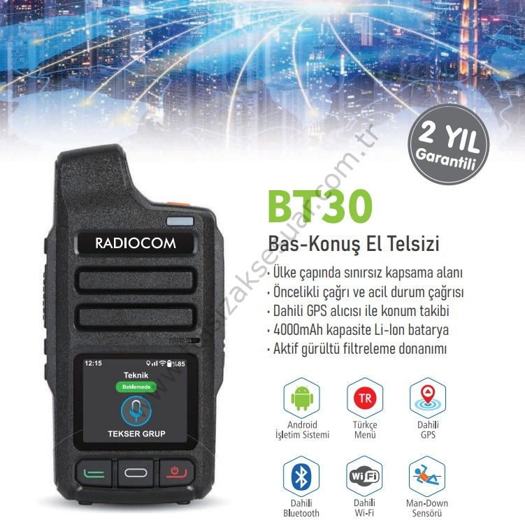 RADIOCOM BT30 BAS KONUŞ EL TELSİZİ