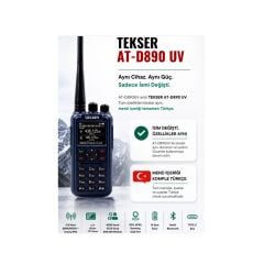TEKSER AT-D890UV Dijital ve Analog Dual Band El Telsizi (Türkçe Menü)